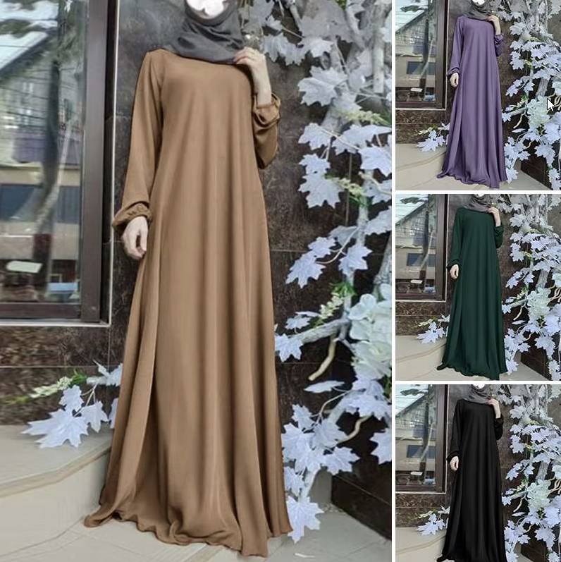 ZANZEA Women's Elegant Long Sleeve Maxi Abaya Dress 