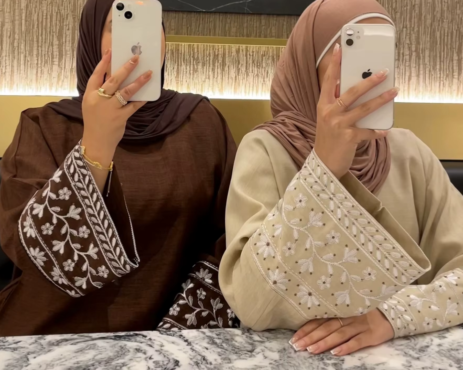 Turkish Artisan Embroidered Abaya Maxi