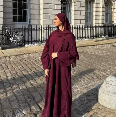 Warm Corduroy Abaya Dress