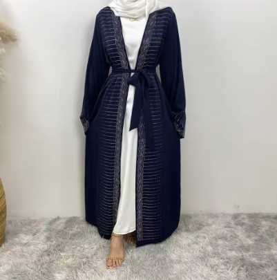 Elegant Open-Front Abaya Cardigan
