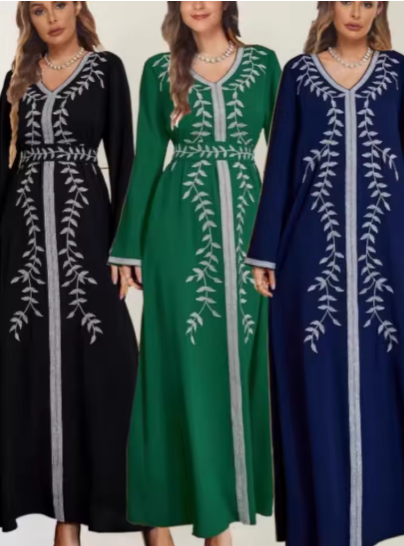 Muslim Embroidered Abaya Kaftan Dress