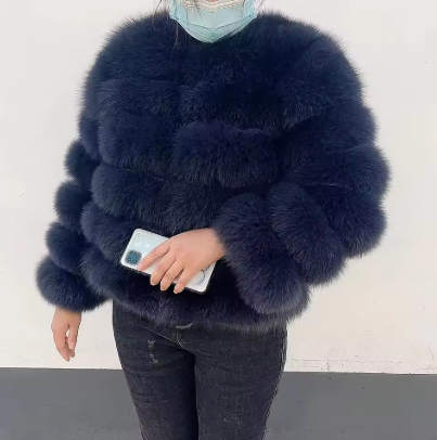 Women's Luxury Real Fur Coat Short Winter Jacket 